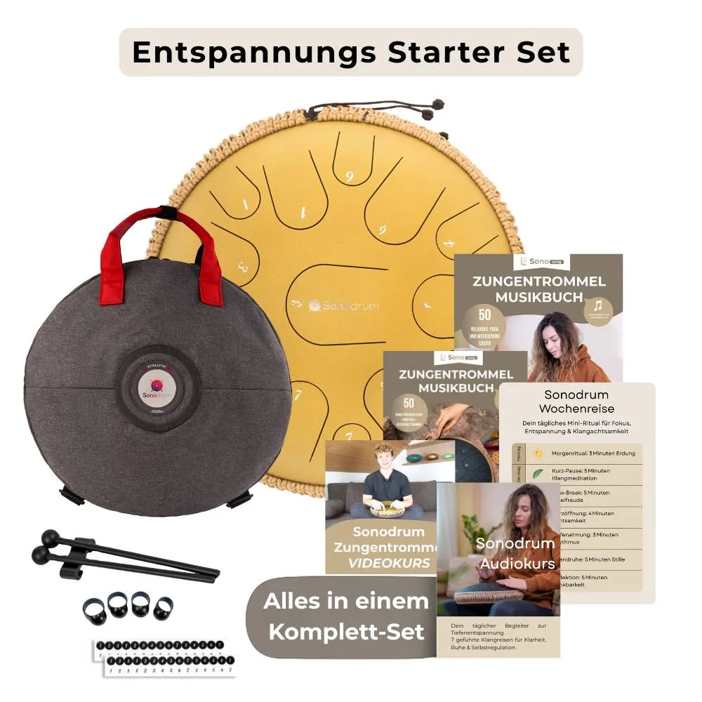 Alle Inhalte des Sonodrum Entspannungs Starter Sets auf einen Blick